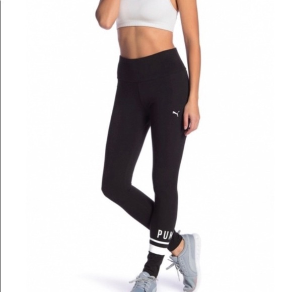 WOMEN’S PUMA ATHLETIC HIGH WAISTED LEGGINGS-SIZE XXL - BLACK (BRAND NEW) - Picture 1 of 4